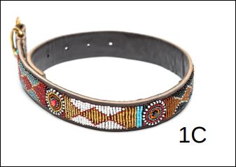 Maasai Leather Dog Collar - Triangles