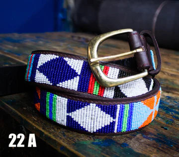 Maasai Leather Belt - Simple Diamonds