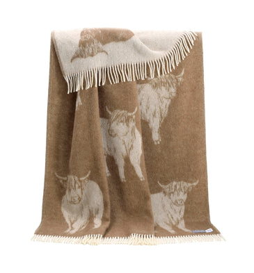 Highland Cow Brown Throw