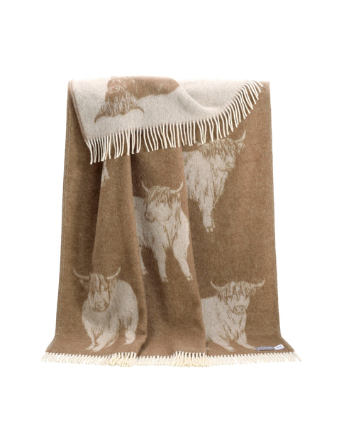 Highland Cow Brown Throw