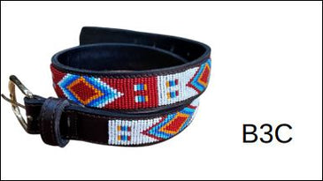 Masaai Leather Belt - Diamonds