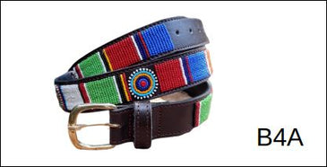 Maasai Leather Belt - Striped