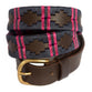 Pioneros Belt Narrow Navy Double Berry Stripe