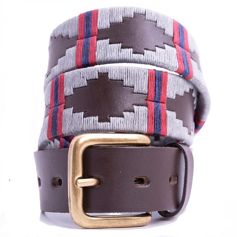 Pioneros Belt Grey Red Navy Stripe