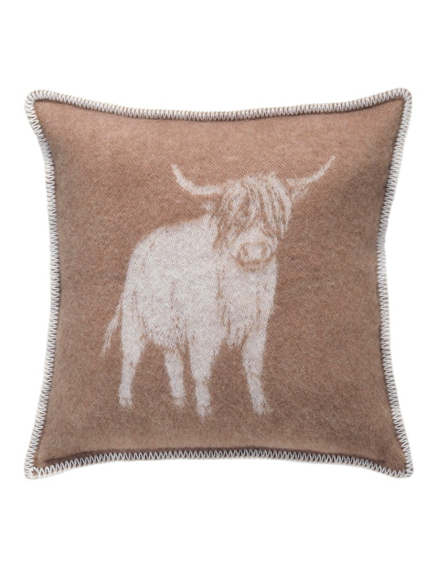 Highland Cow Brown Cushion