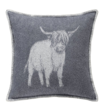 Highland Cow Grey Cushion