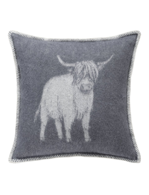 Highland Cow Grey Cushion