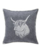 Highland Cow Grey Cushion