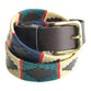 Pioneros Belt Narrow Navy Green Cream Red Stripe