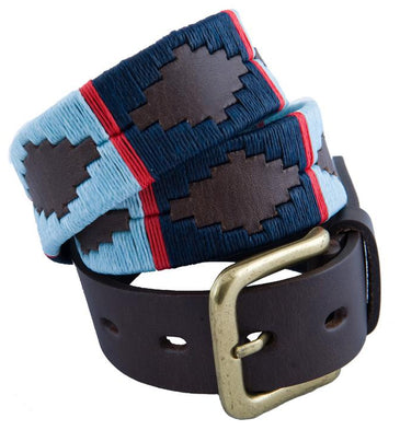 Pioneros Belt Navy, Pale Blue, Red Stripe 186