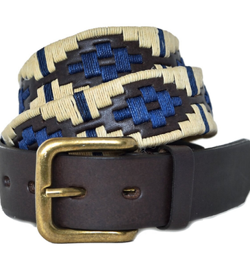 Pioneros Belt Beige, Navy Stripe