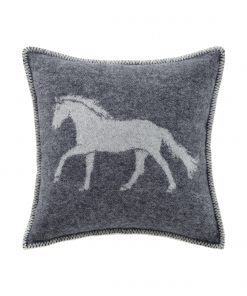 Dark Grey Horse Cushion