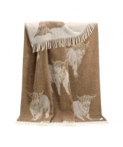 Highland Cow Brown Throw