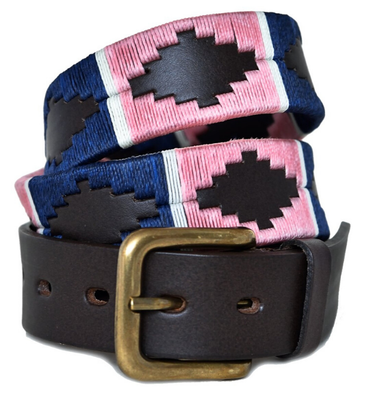 Pioneros Belt Pink, Navy, White Stripe 110