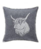 Highland Cow Grey Cushion