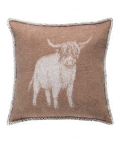 Highland Cow Brown Cushion