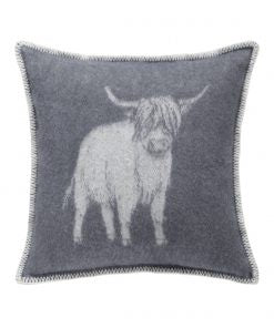 Highland Cow Grey Cushion