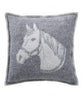 Horse Head Cushion Grey
