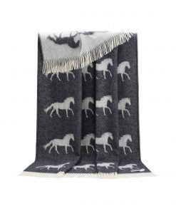 Dark Grey Horse Throw