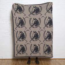 Eco Crest Equestrian Throw Hemp/Black