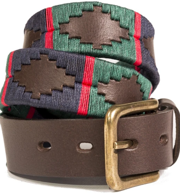 Pioneros Belt Navy, Dark Green, Red Stripe 196